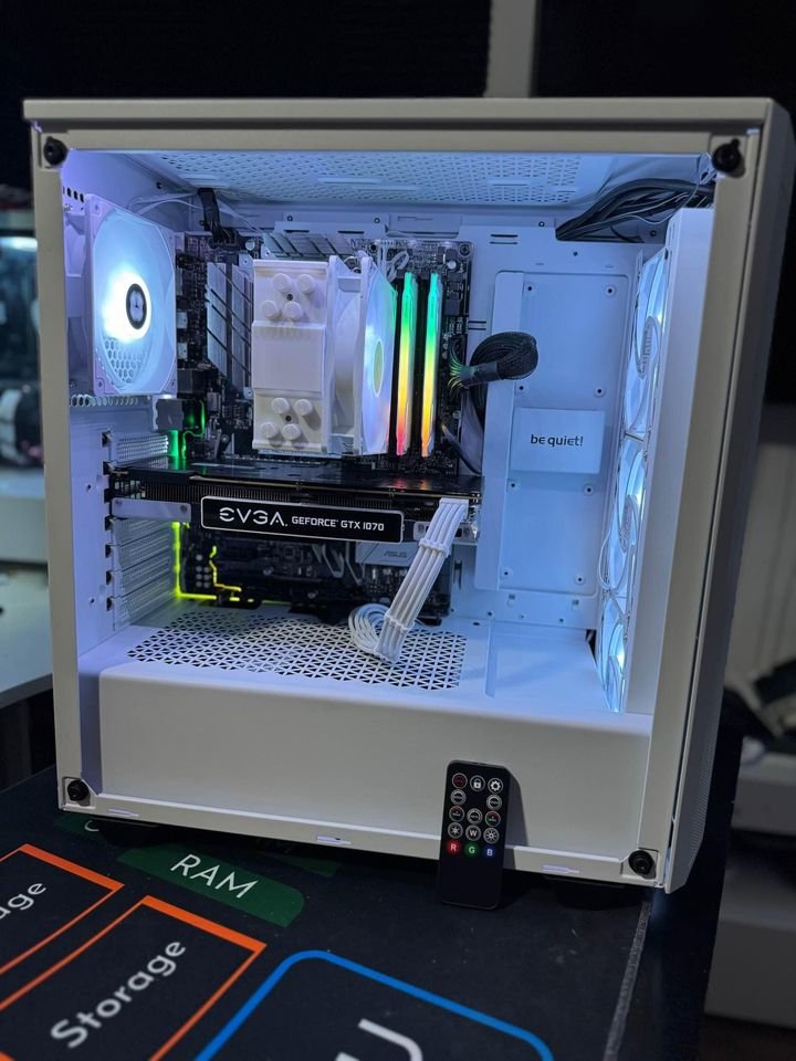 All white RGB Gaming PC - Ryzen 5 2600X - GTX 1070